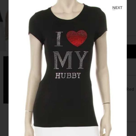 LA HOT Tops - Black Crewneck shirt I love my hubby